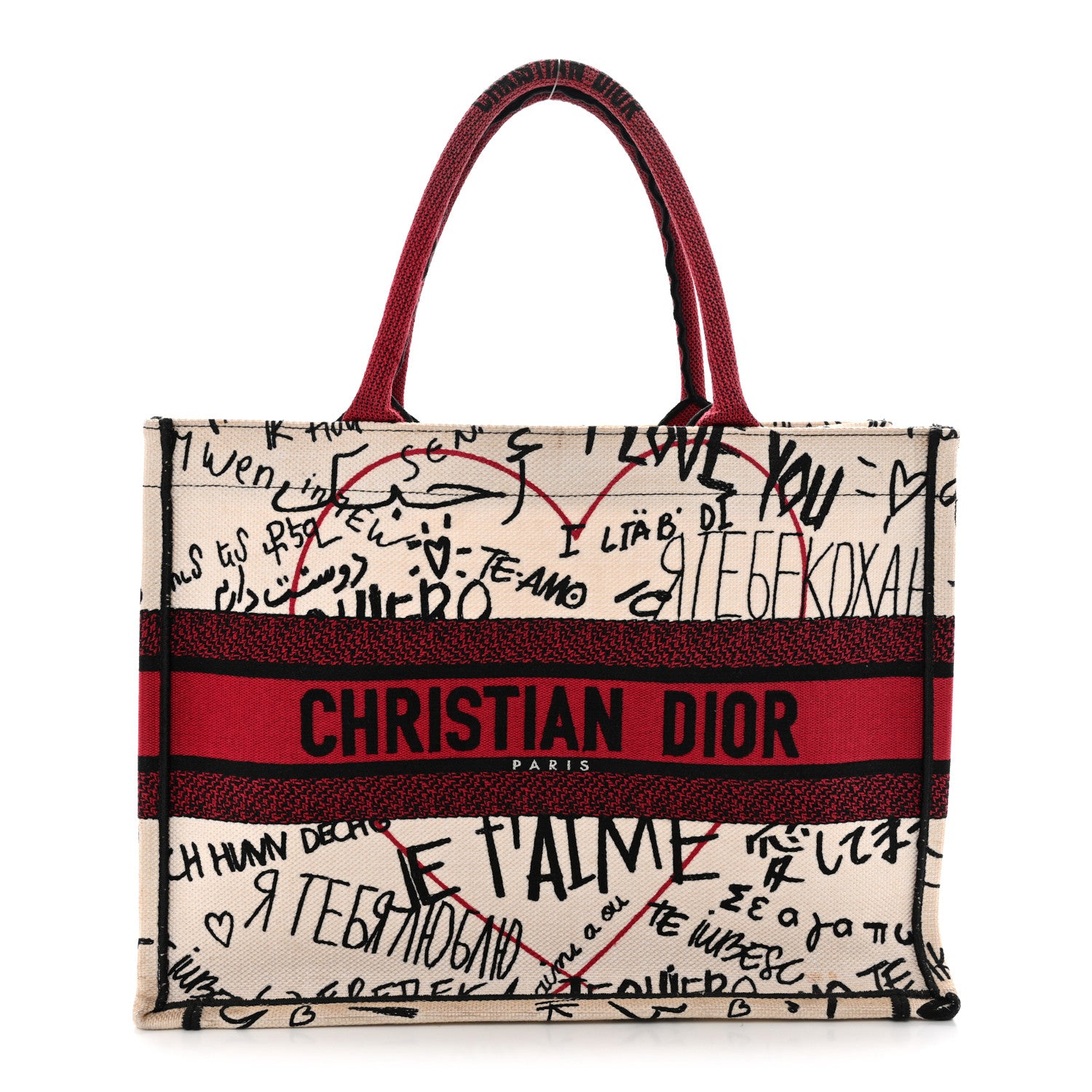 Christian Dior ボディバッグ ロゴパターン Christian Dior Canvas Embroidered Medium Dioramour Graffiti Book