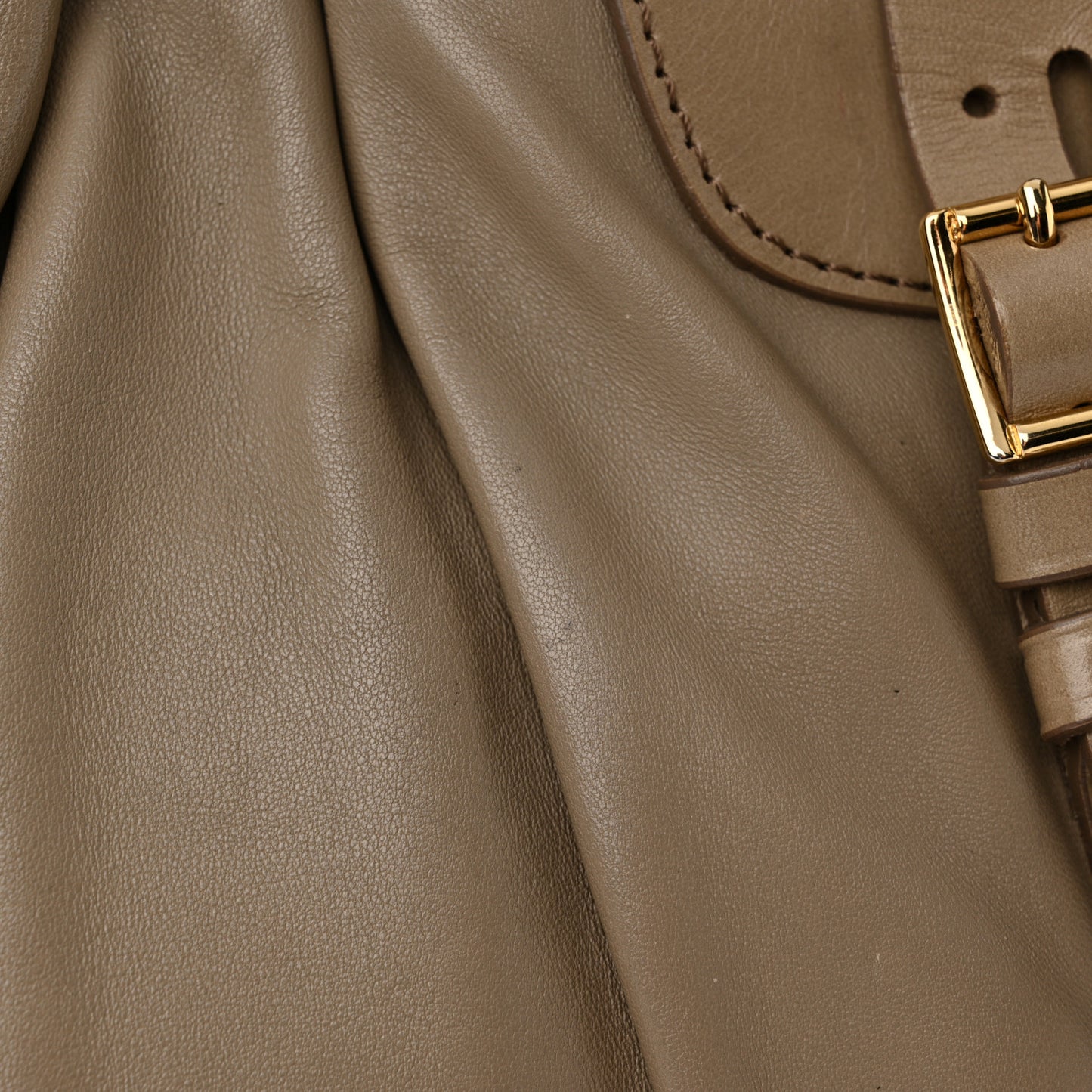 Lambskin Whipstitch Medium Tote Beige