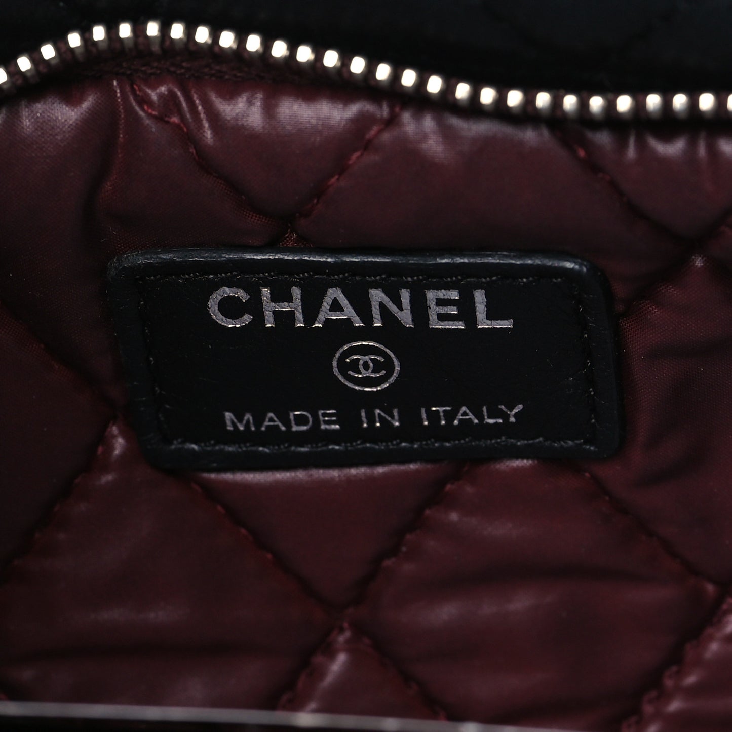 Lambskin Quilted CC Beauty Clutch Black