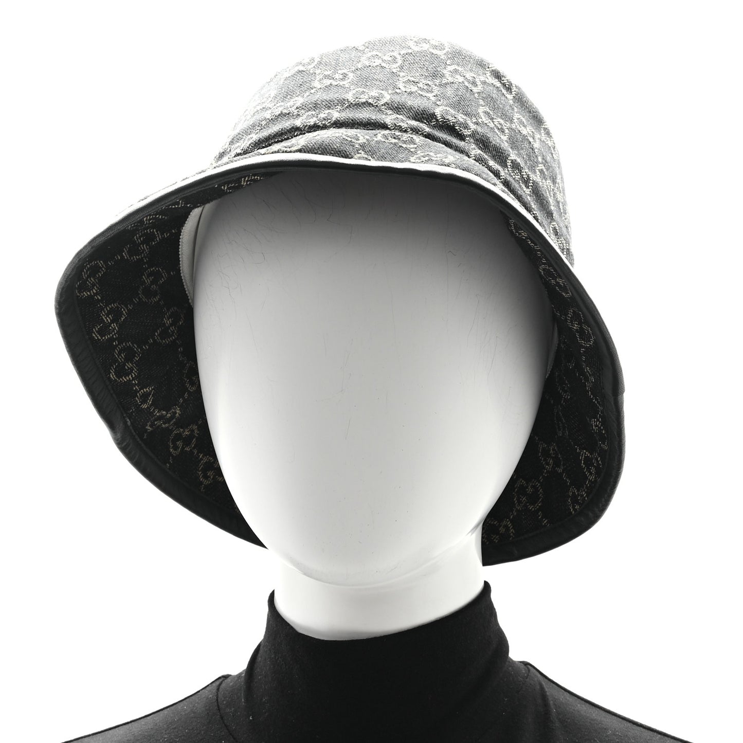 Jacquard Denim GG Monogram Oscar Bucket Hat M Black Ivory