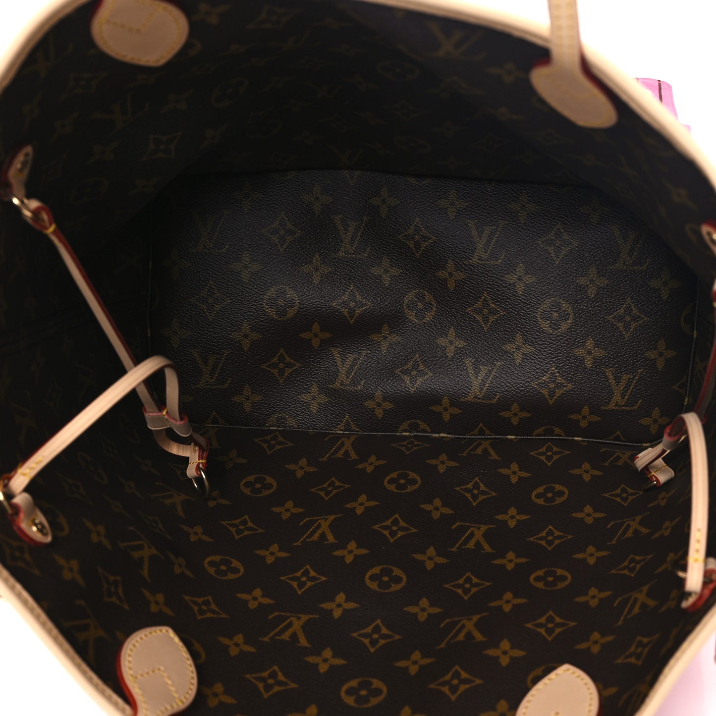 Monogram Inside Out Neverfull Bandouliere MM Rose Pondichery