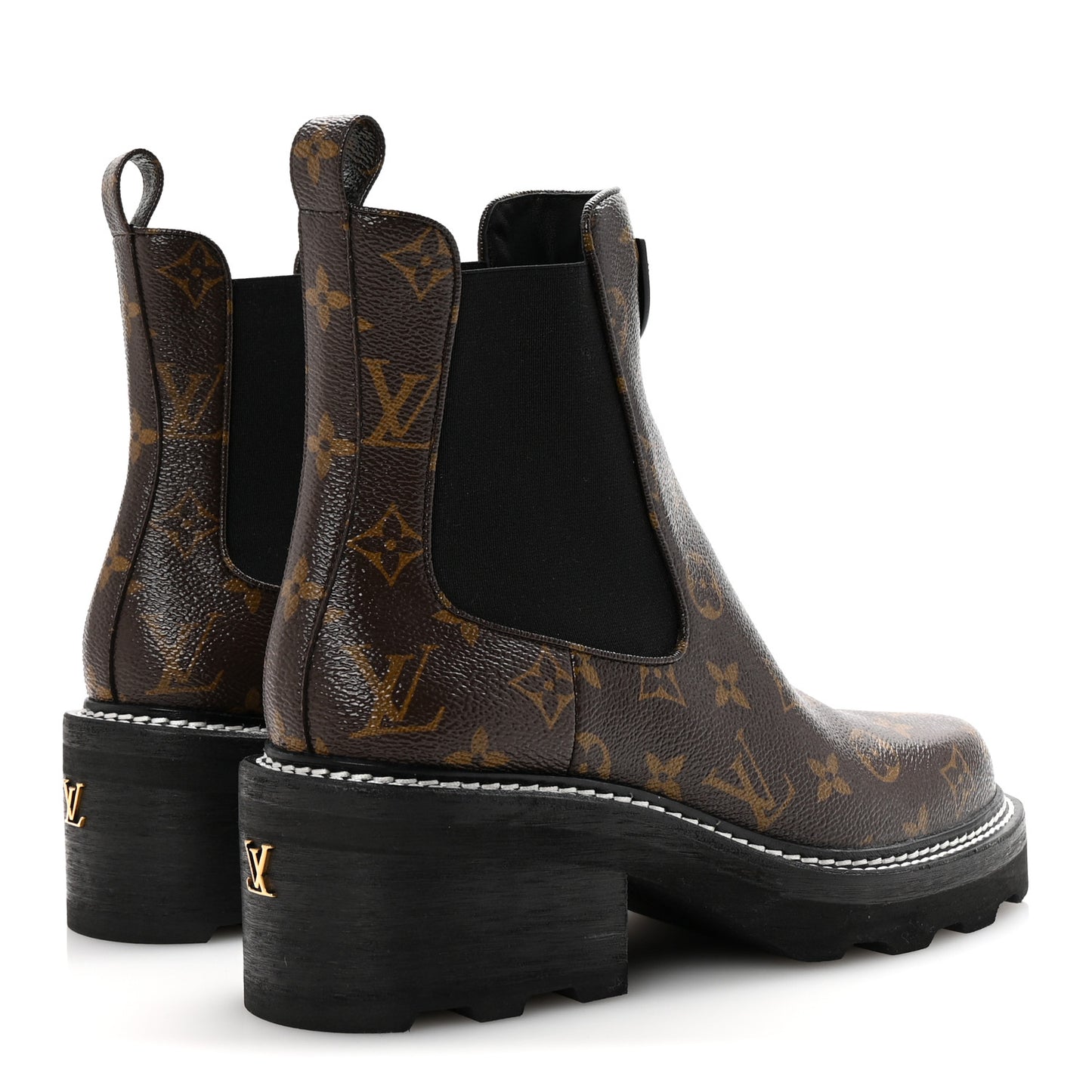 Patent Monogram LV Beaubourg Ankle Boots 40 Black