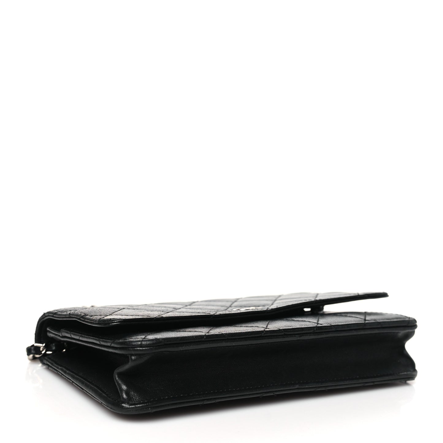 Lambskin Quilted Wallet On Chain WOC Black