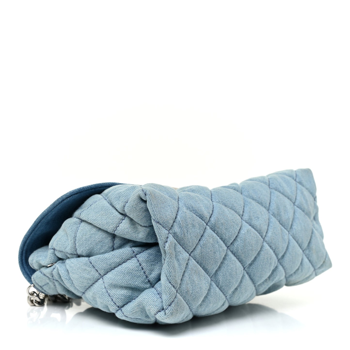 Eco Denim Quilted Small Beckett Shoulder Bag Blue