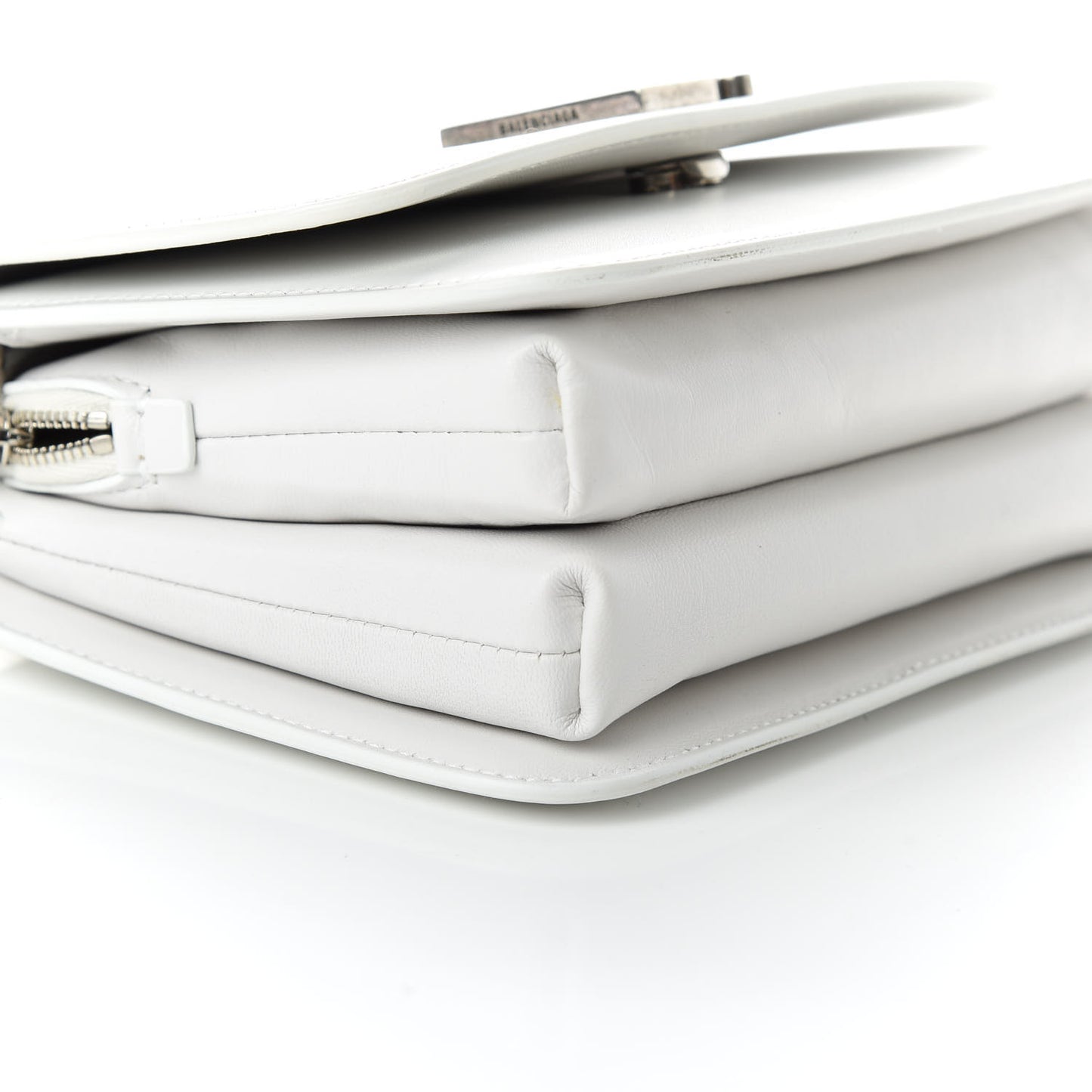 Shiny Box Calfskin Small B Bag White