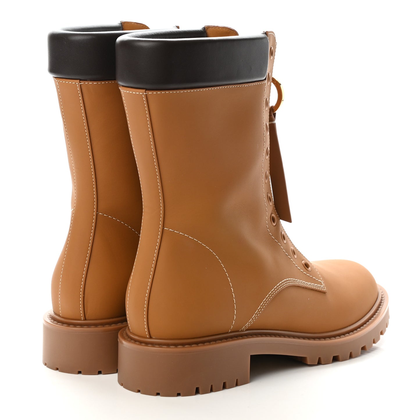 Matte Calfskin Bold Boots 39 Ochre Brown