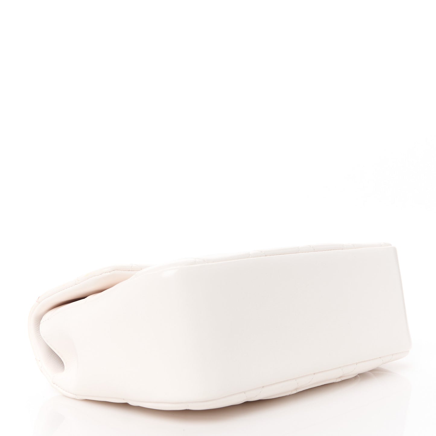Shiny Lambskin Quilted Coco Trip Flap Bag White