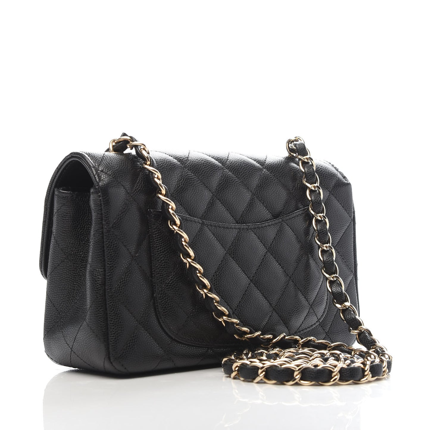 Caviar Quilted Mini Rectangular Flap Black