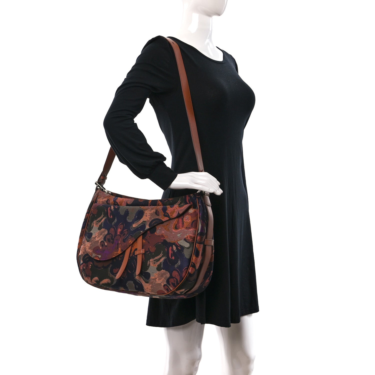 Christian Dior X Peter Doig Denim Soft Camouflage Saddle Bag 2 of 8