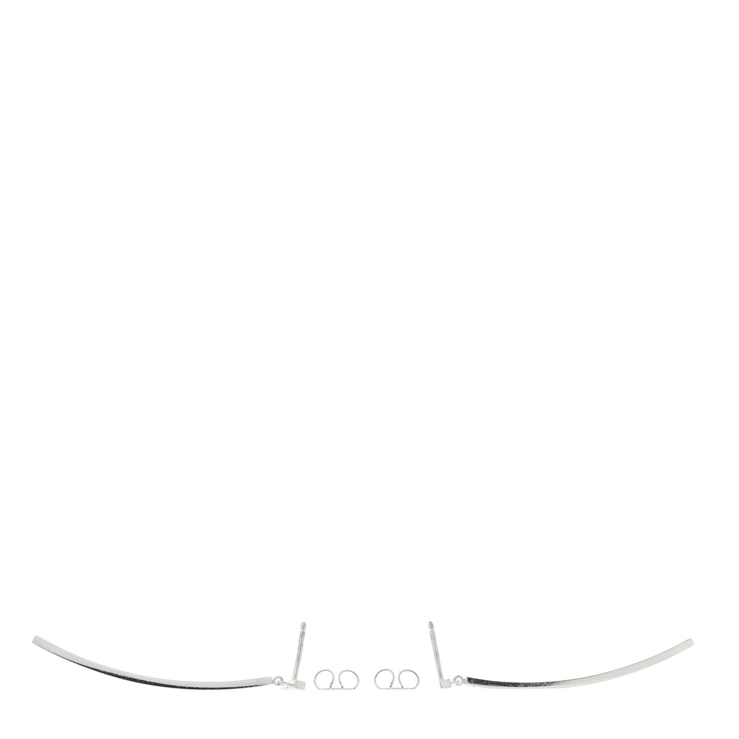 18K White Gold T Bar Earrings
