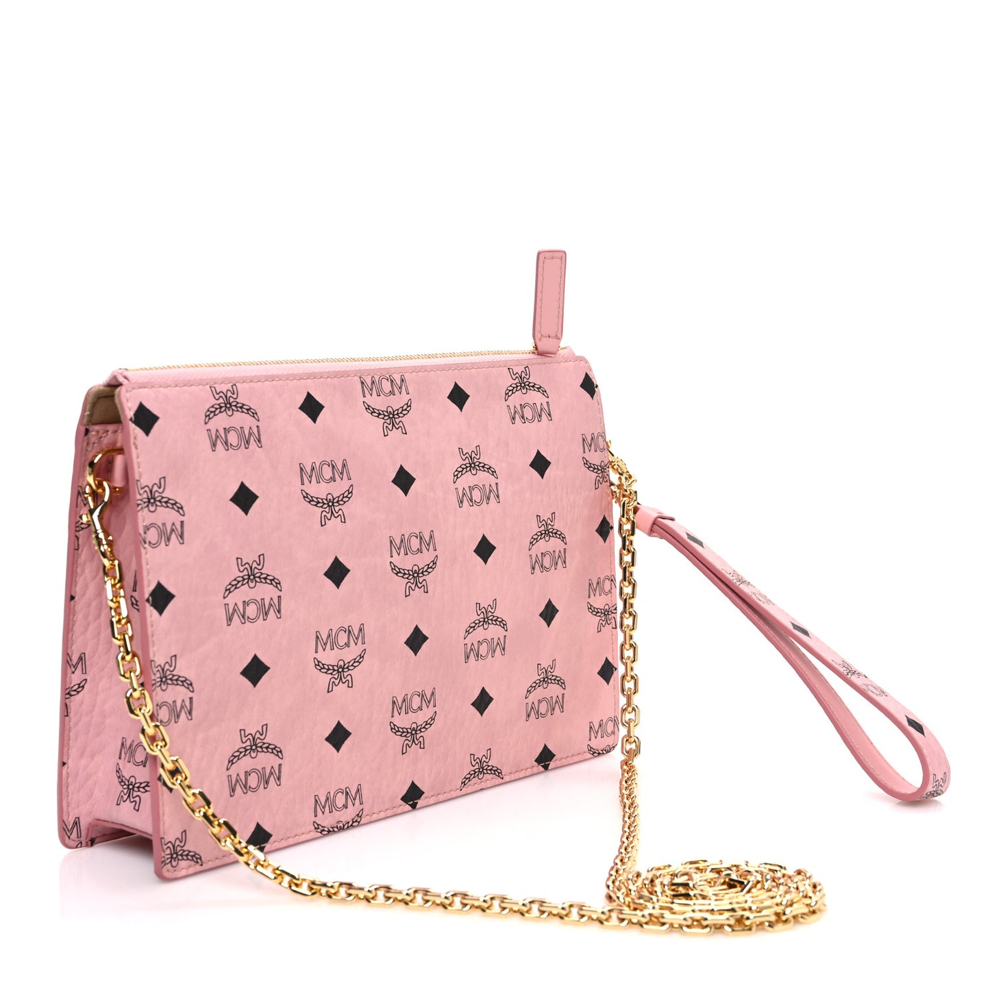 Visetos Aren Wristlet Standing Pouch On Chain Soft Pink