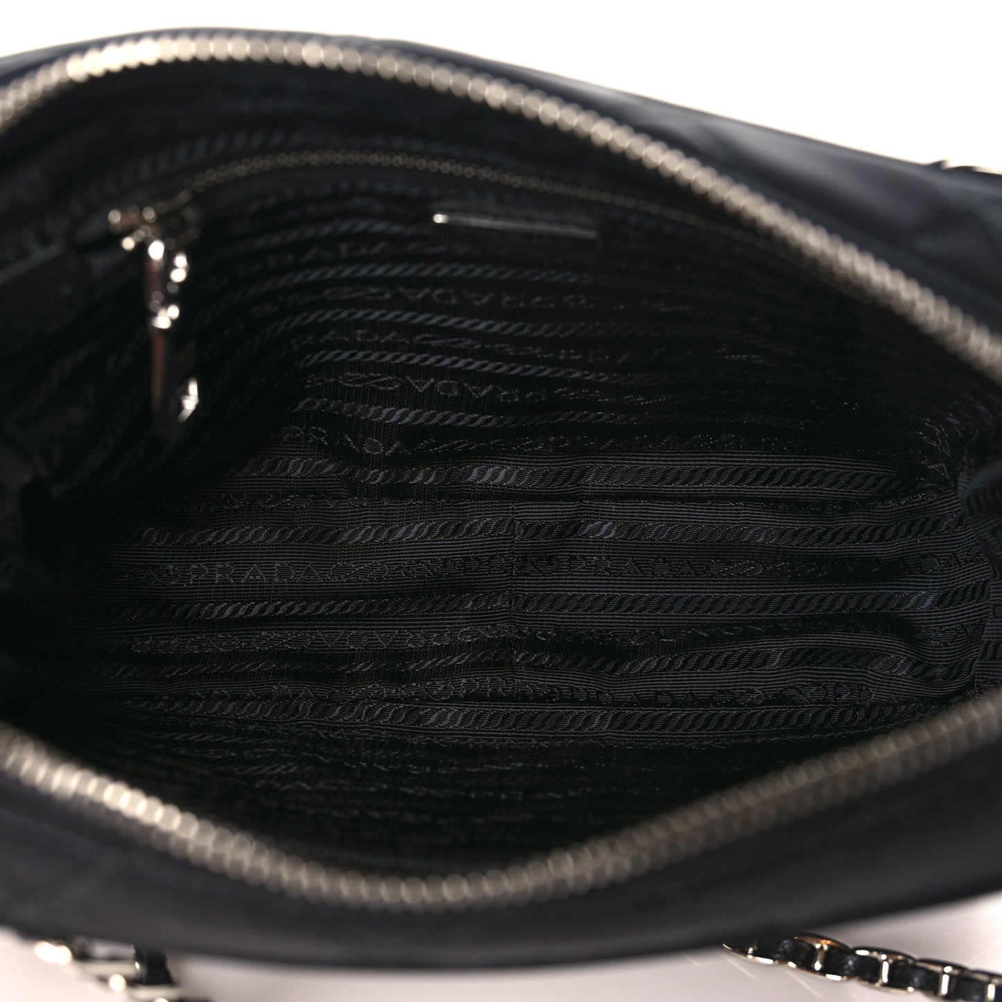 Nylon Tessuto Impuntu Quilted Bandoliera Crossbody Bag Black