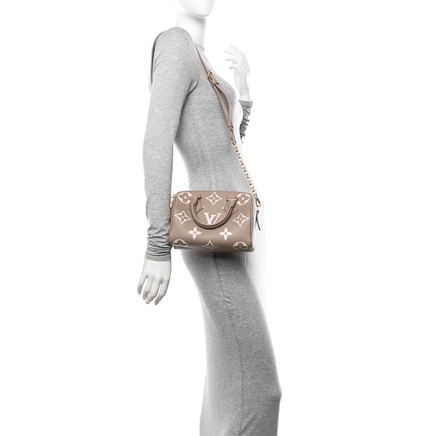 Empreinte Monogram Giant Speedy Bandouliere 20 Creme Beige
