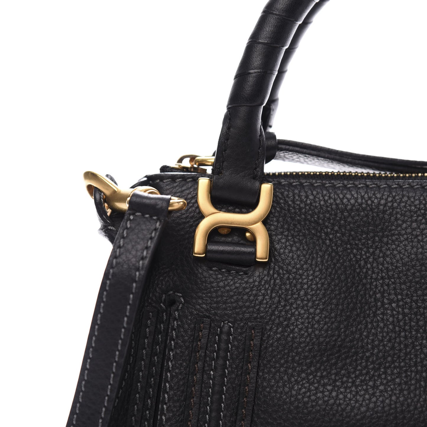 Calfskin Baby Marcie Satchel Black