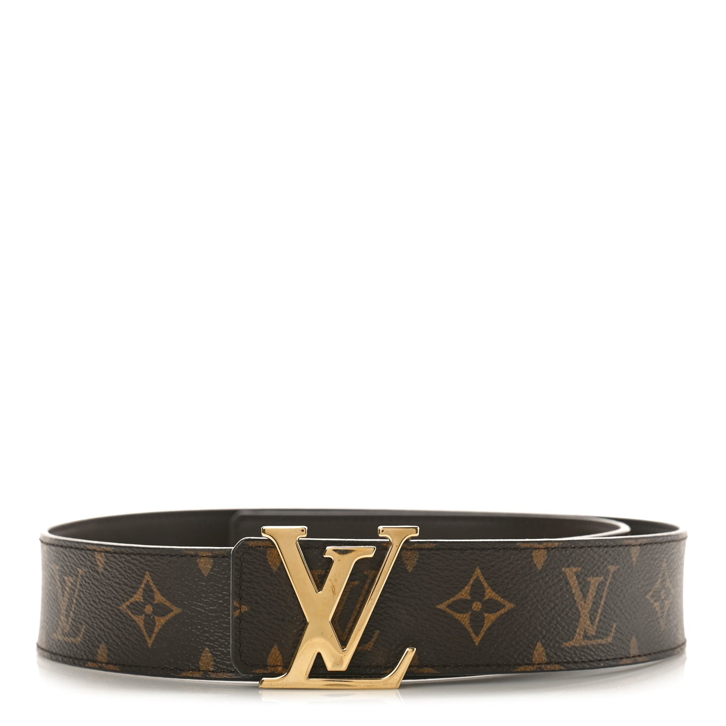 Calfskin Monogram 30mm LV Initiales Reversible Belt 85 34 Brown