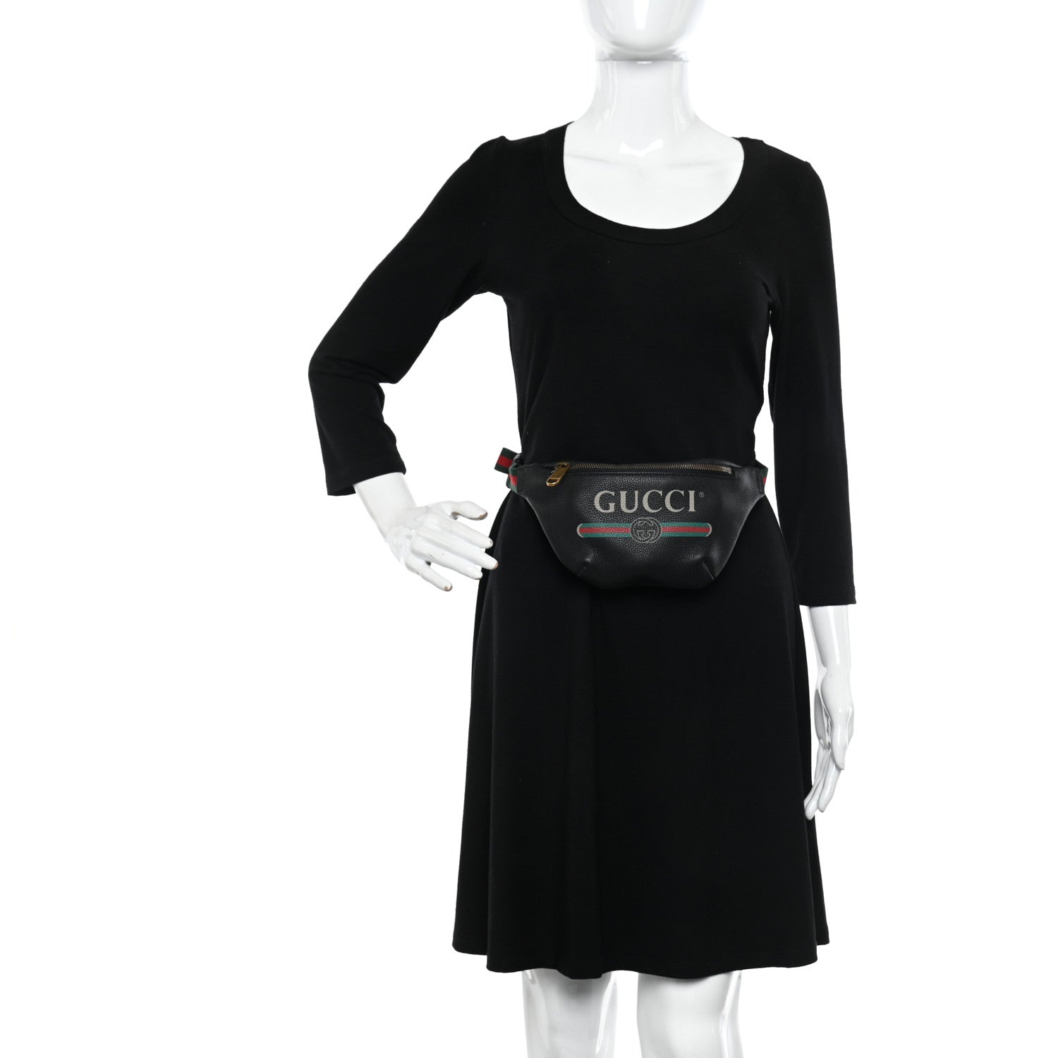 Gucci Grained Calfskin Small Logo Belt Bag Black 2 of 10