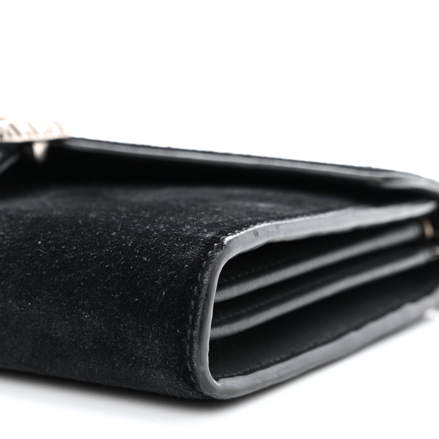 Suede Mini Dionysus Chain Wallet Black