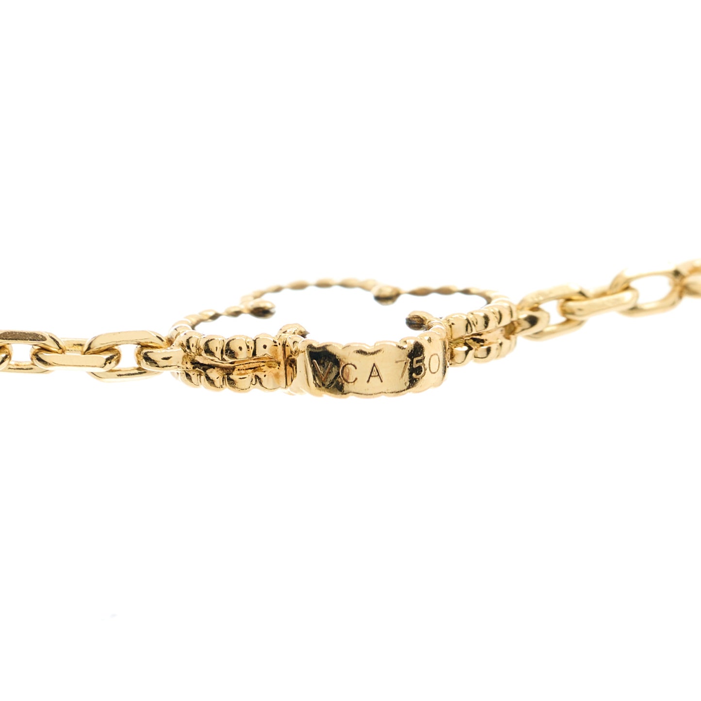 18K Yellow Gold Black Onyx 20 Motifs Vintage Alhambra Necklace