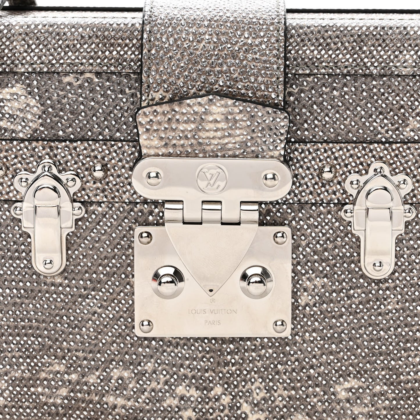 Lizard Petite Malle Silver