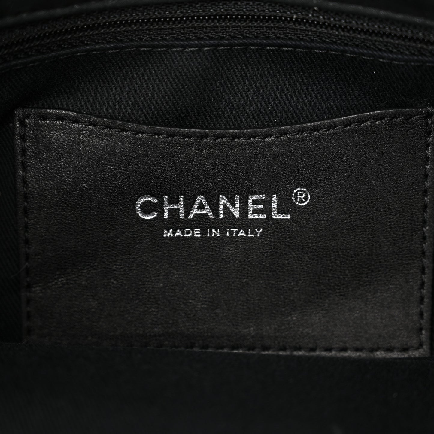 Iridescent Calfskin Stitched Just Mademoiselle Bowling Bag Black