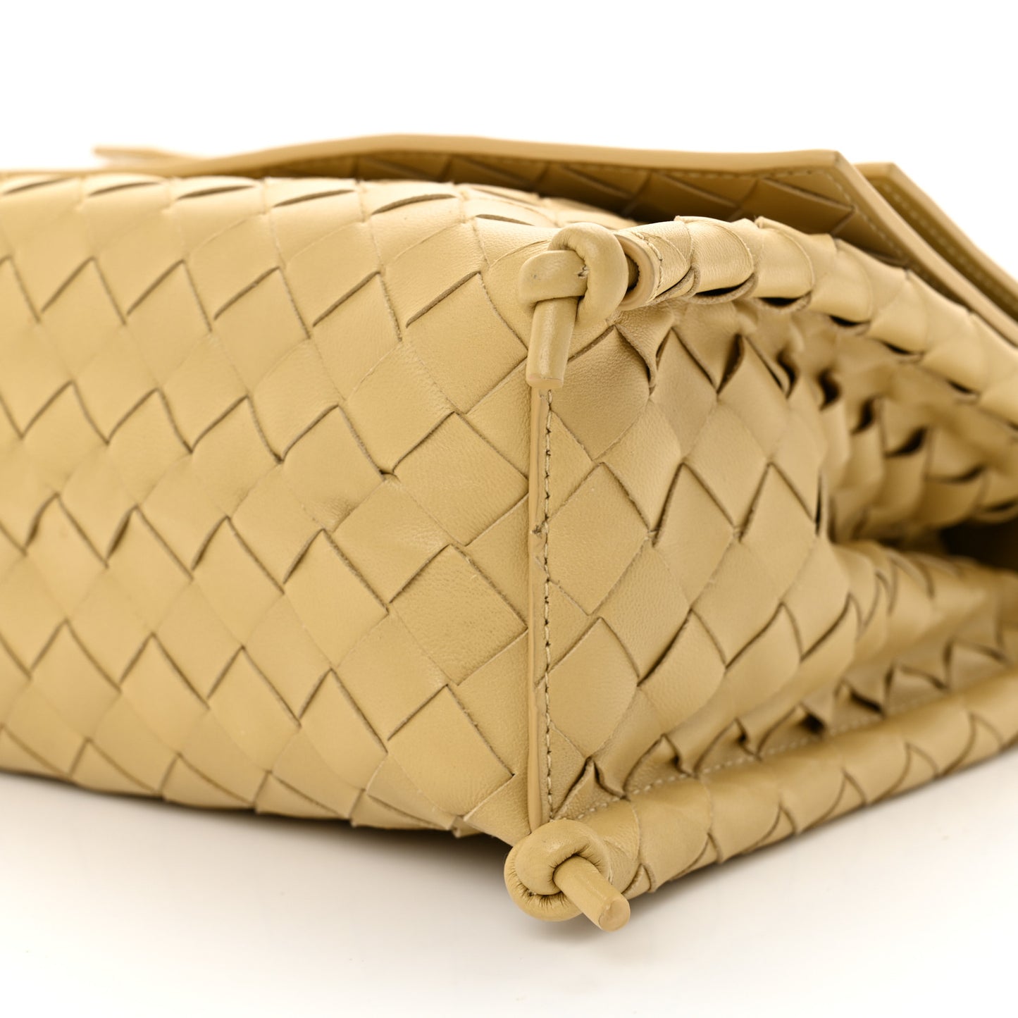 Nappa Intrecciato Small Knot Flap Crossbody Tapioca