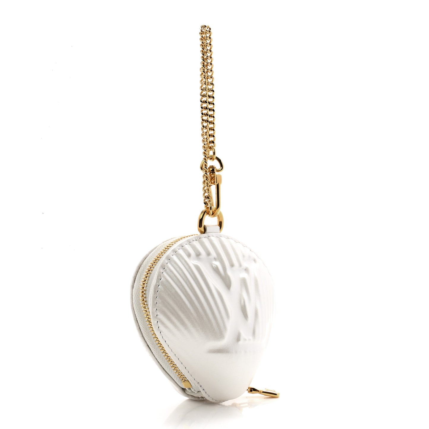 Cowhide By The Pool Shell Coin Purse White