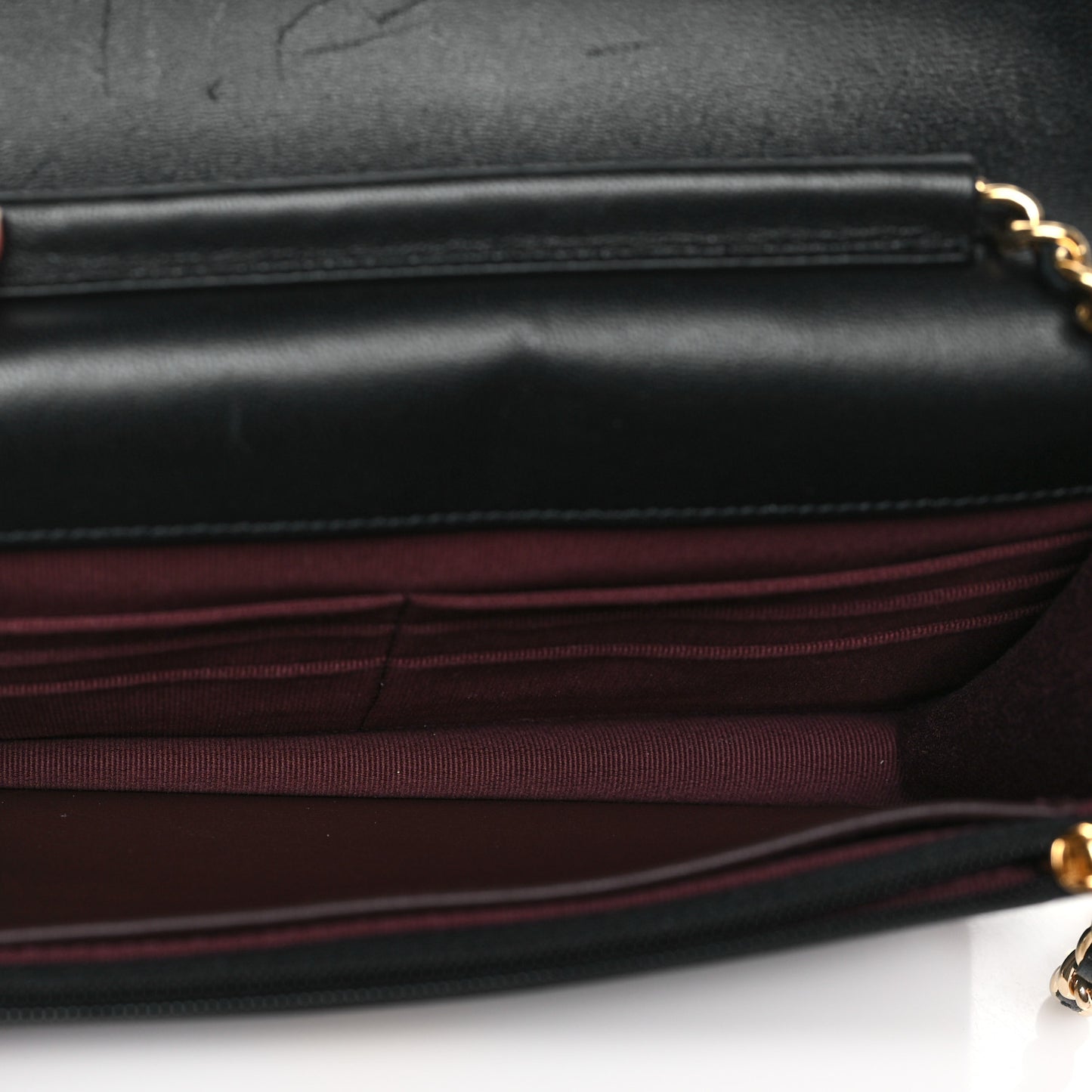 Lambskin Quilted Wallet On Chain WOC Black