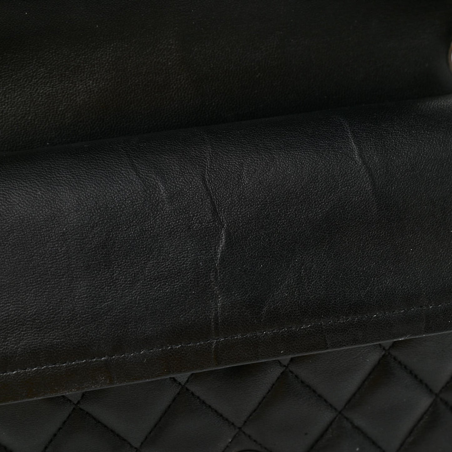 Lambskin Quilted Medium Double Flap Black