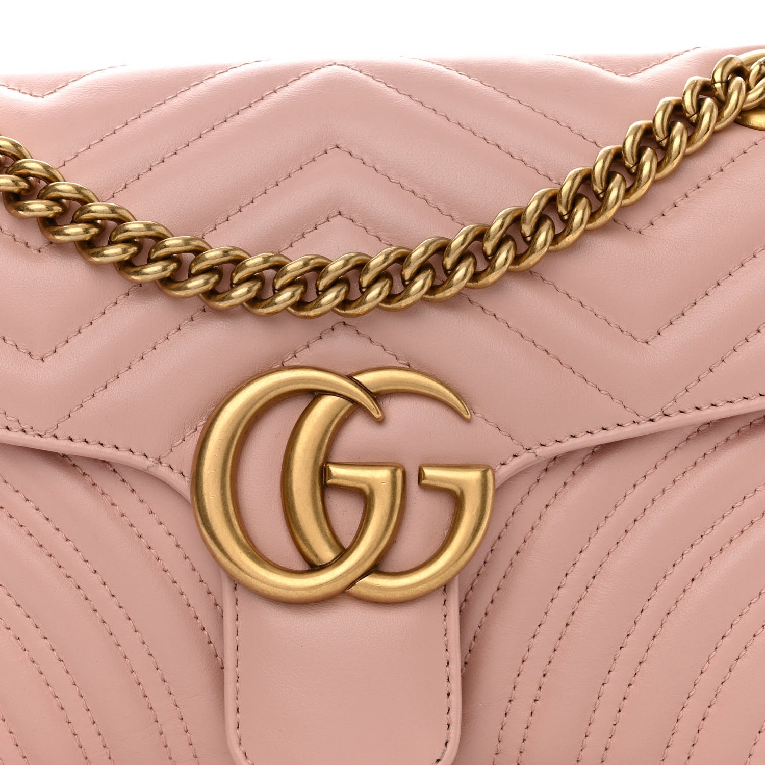 Gucci Calfskin Matelasse Small GG Marmont Shoulder Bag Perfect Pink 8 of 11