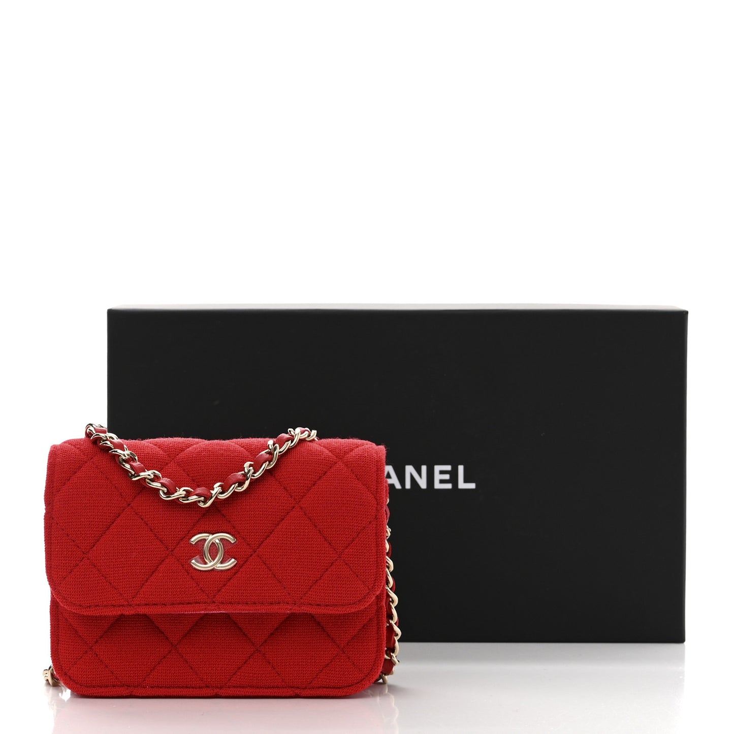 Jersey Quilted Micro Mini Flap Red