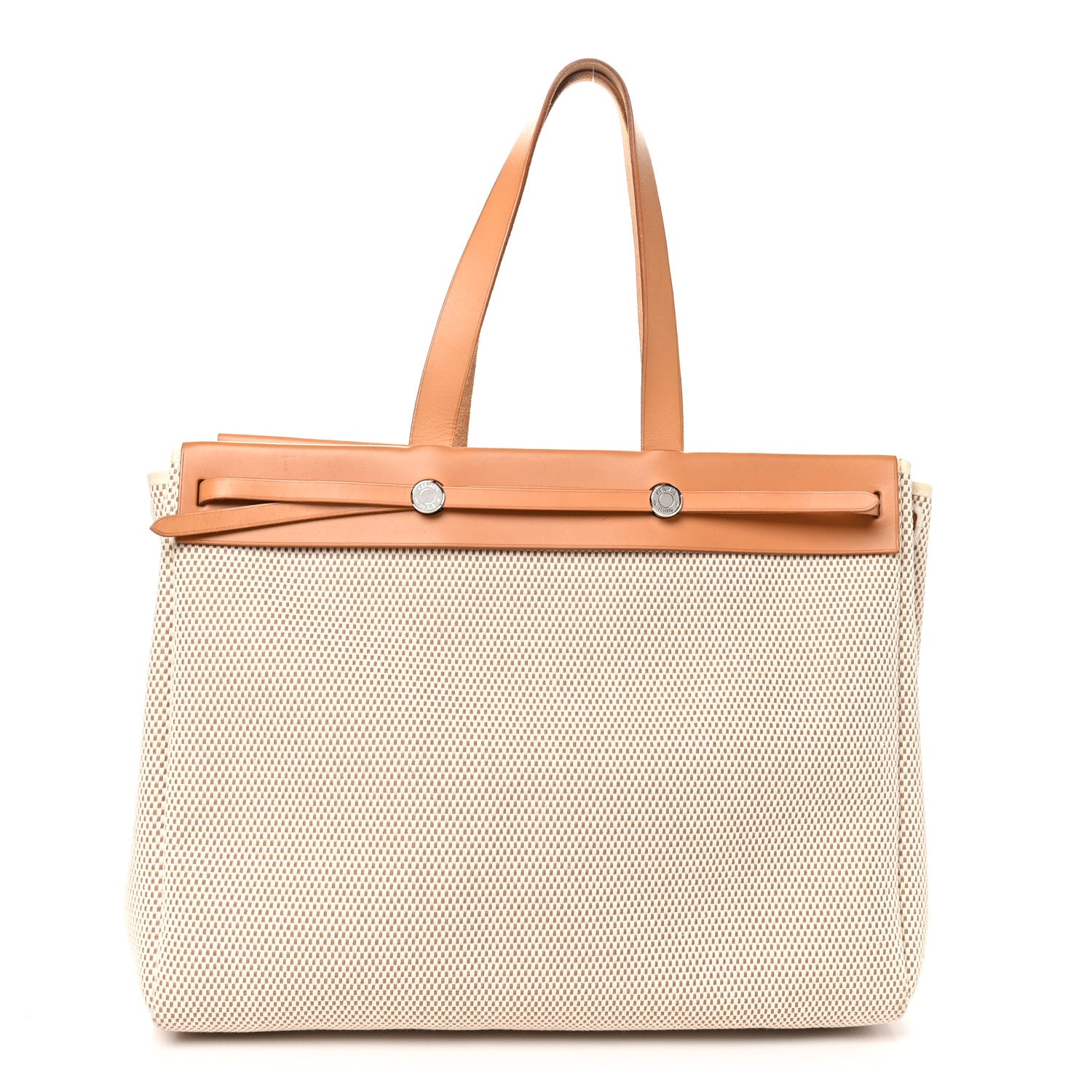 Hermes Toile Vache Hunter Herbag Cabas MM Natural 1603259