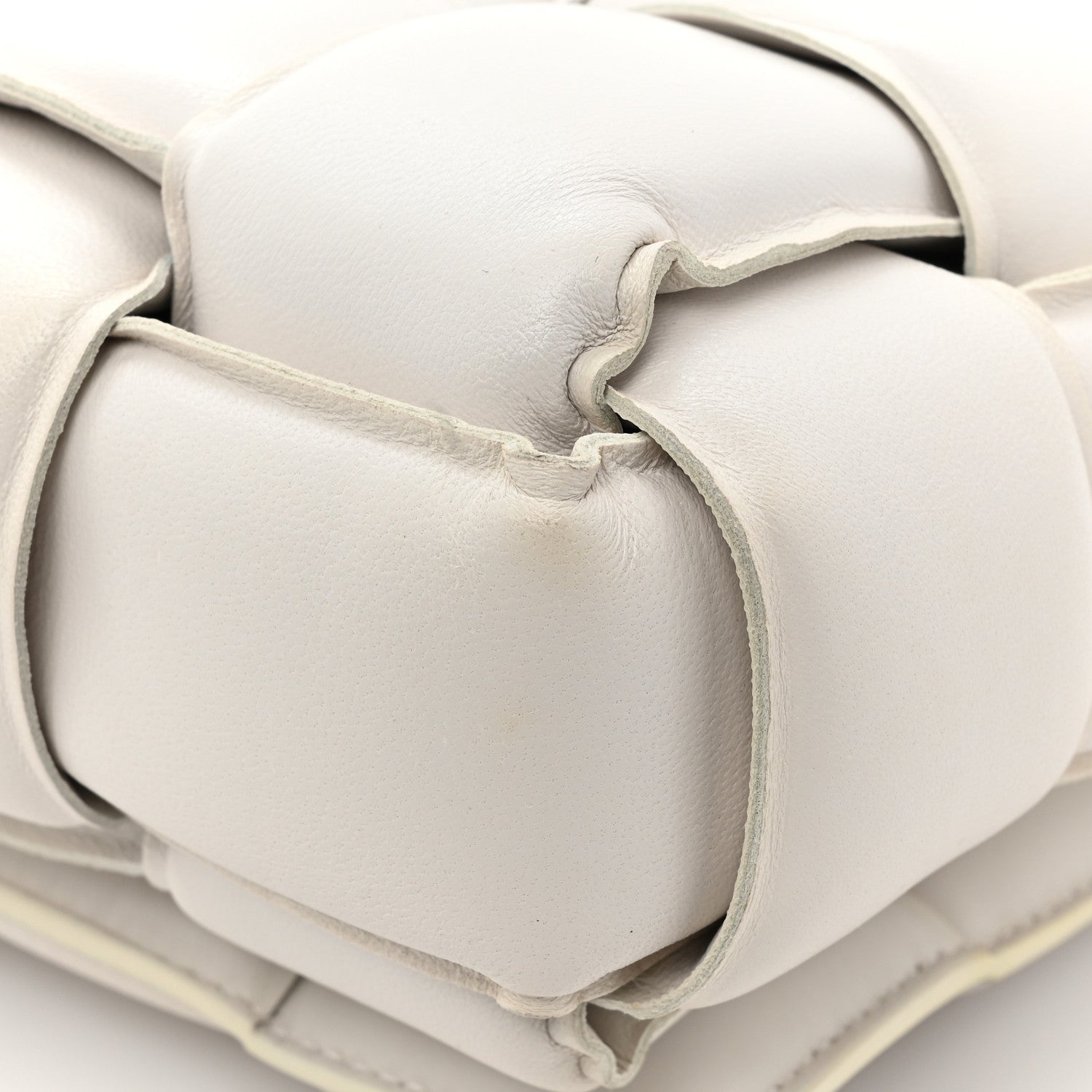Bottega Veneta Lambskin Maxi Intreccio Padded Chain Cassette Crossbody Bag White 12 of 15