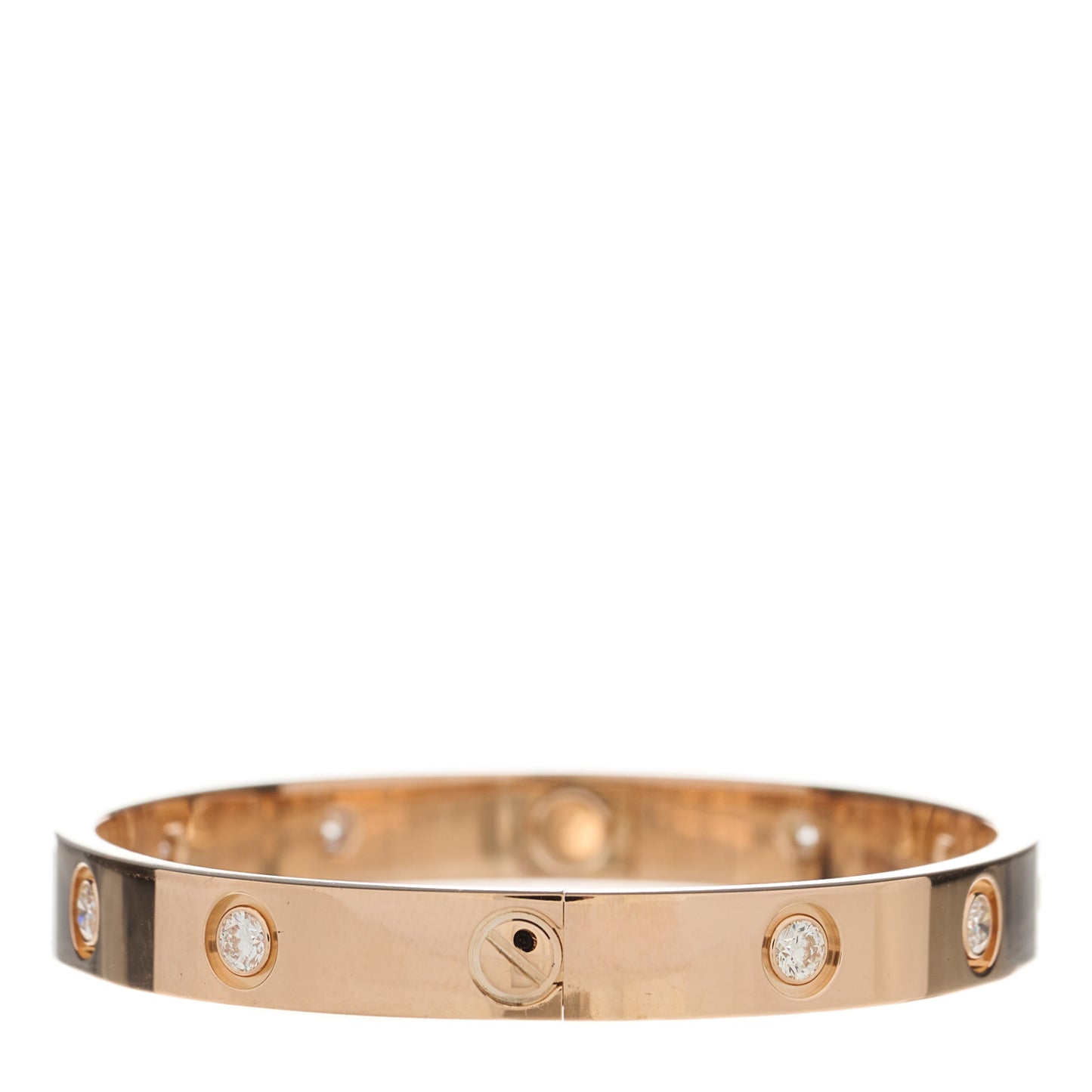 18K Pink Gold 10 Diamond LOVE Bracelet 16