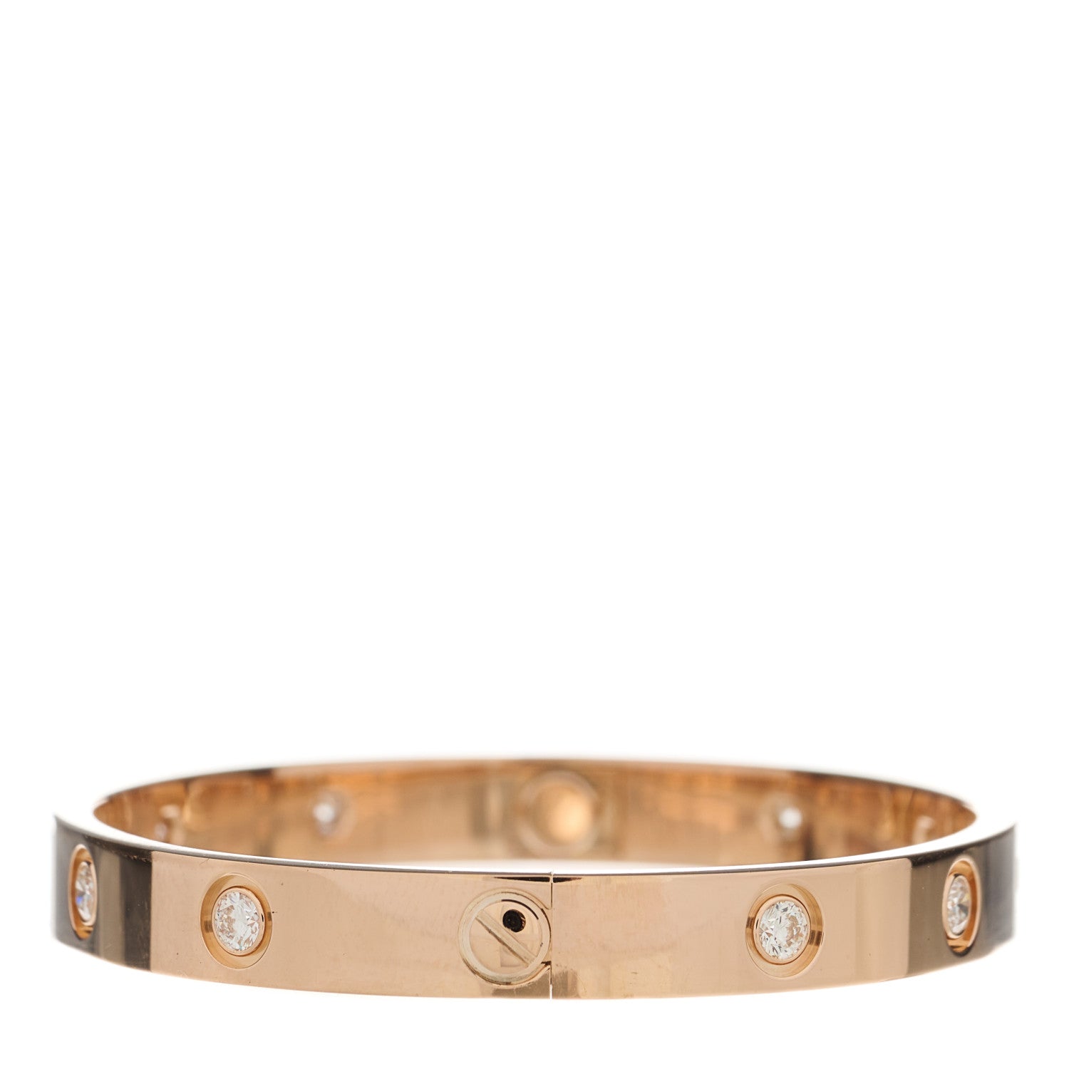 Cartier 18K Pink Gold 10 Diamond LOVE Bracelet 16 4 of 9