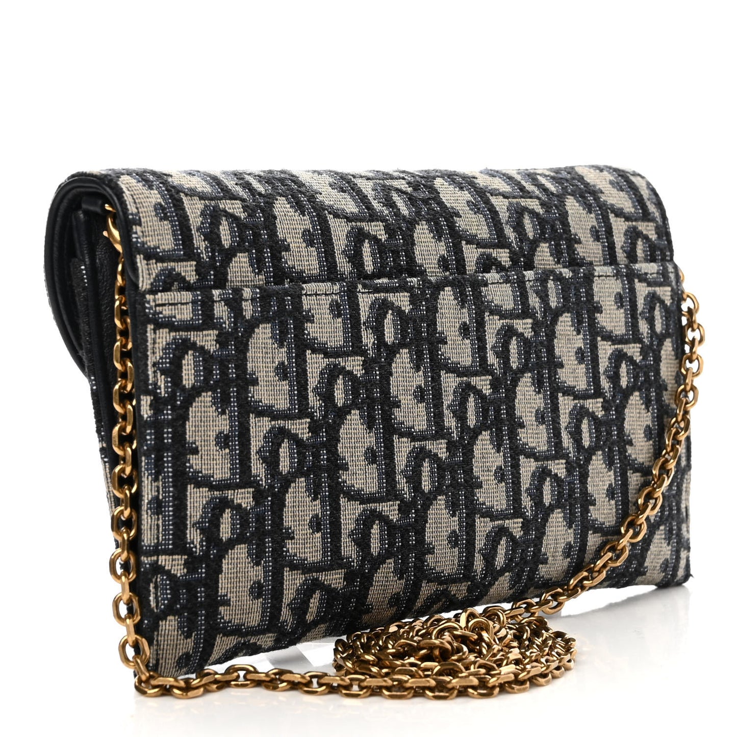 Oblique Saddle Chain Long Wallet Blue
