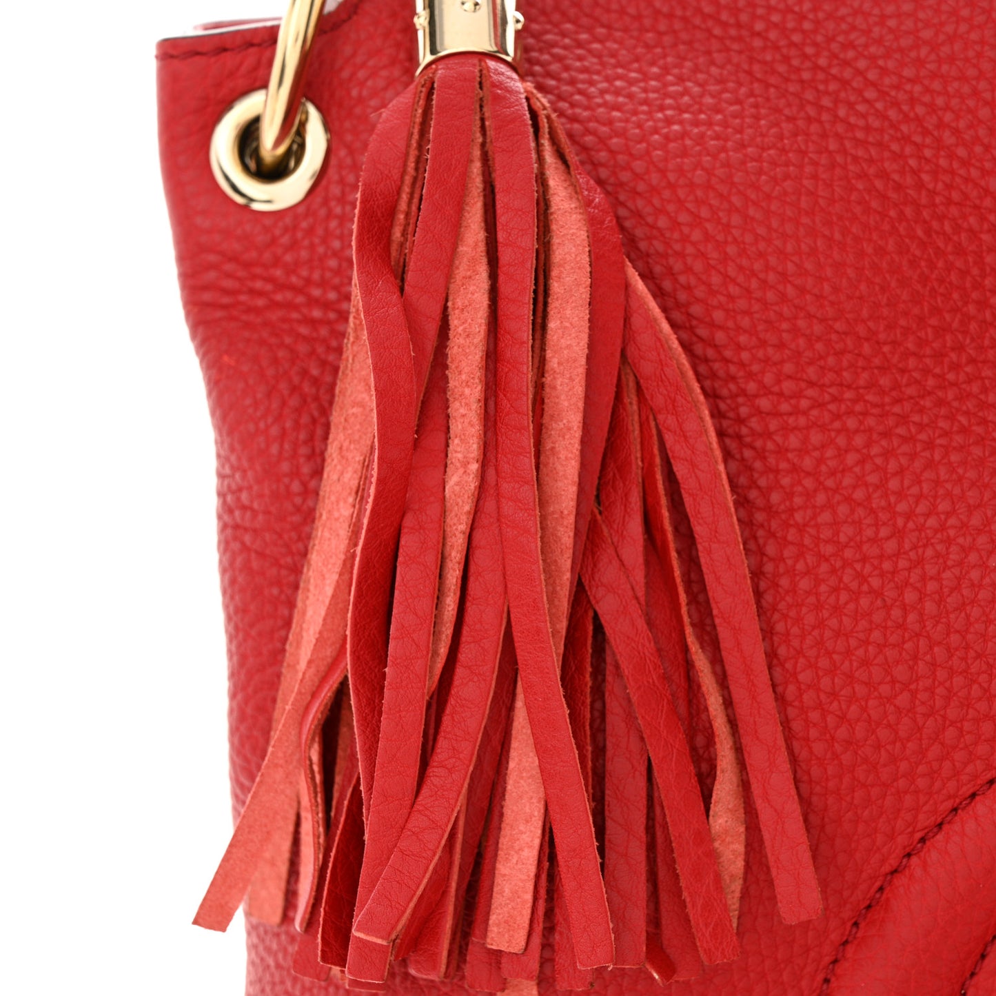 Pebbled Calfskin Large Soho Hobo Tabasco Red