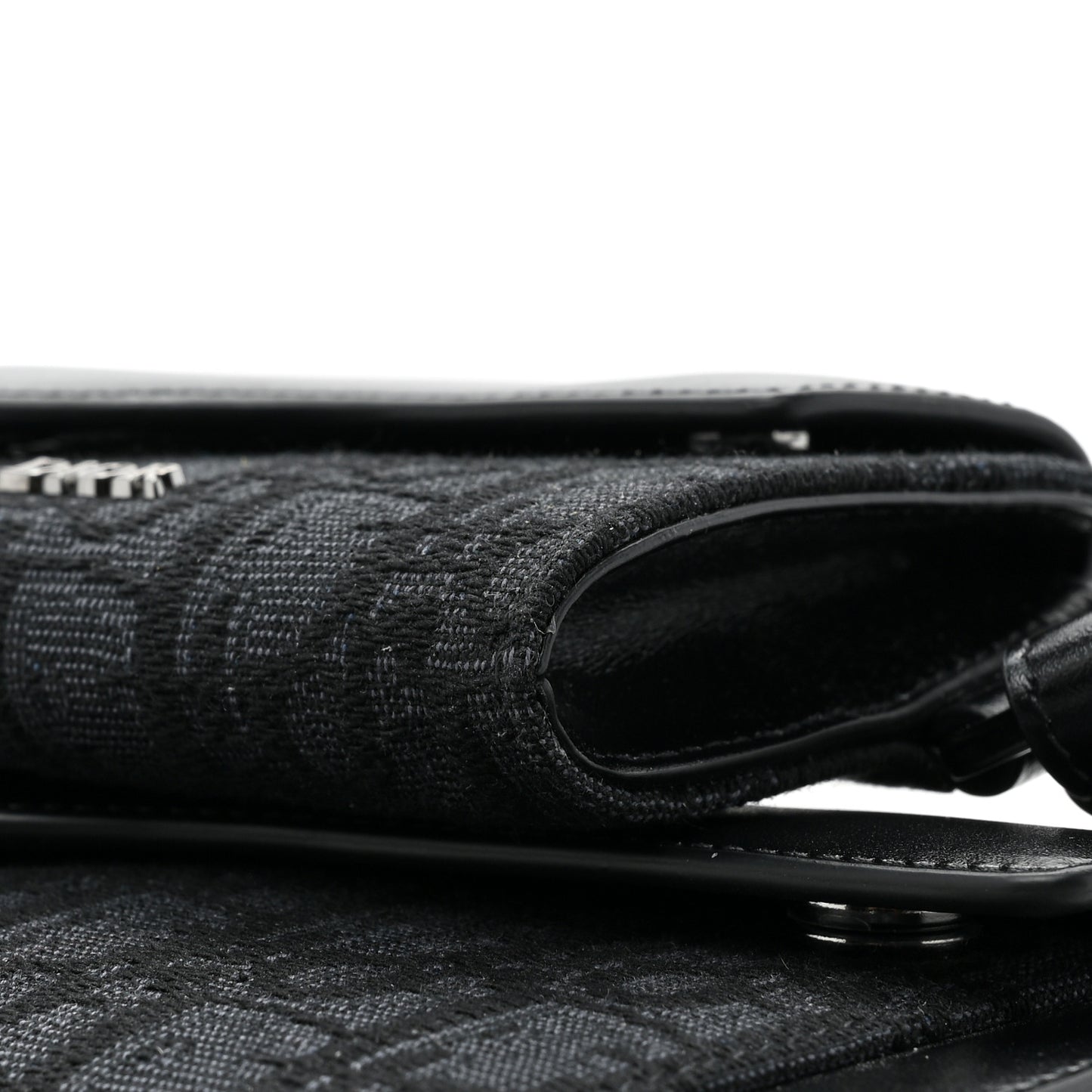 HOMME Oblique Double Saddle Wallet Black