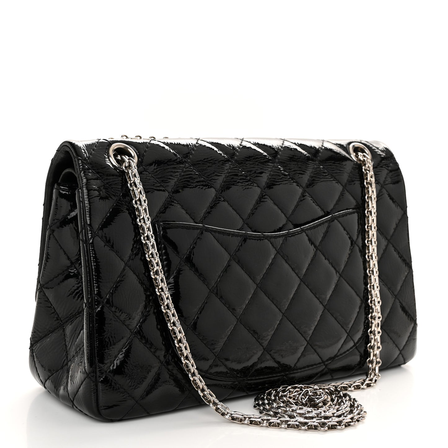 Distressed Patent Quilted 2.55 Reissue 226 Flap Black