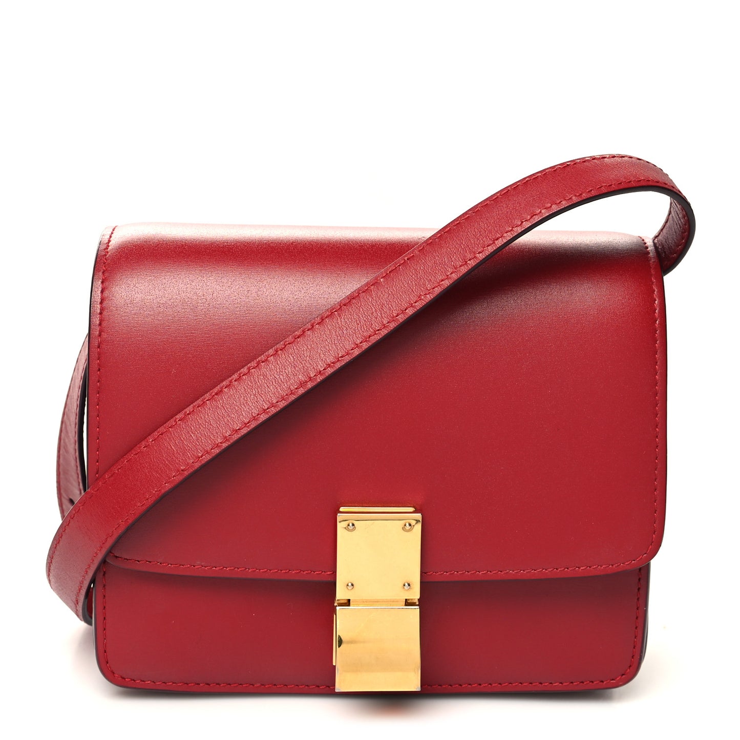 Smooth Calfskin Small Classic Box Flap Bag Red