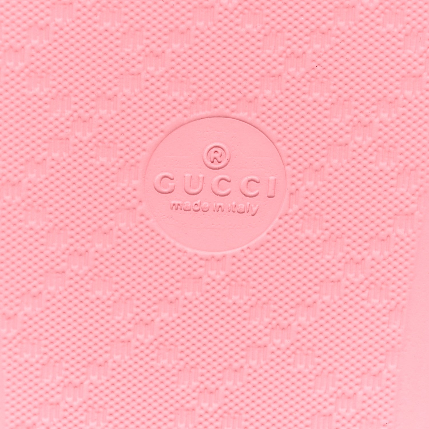 Gucci Rubber GG Monogram Perforated Womens Slide Sandals 37 Rose Box 6 of 10