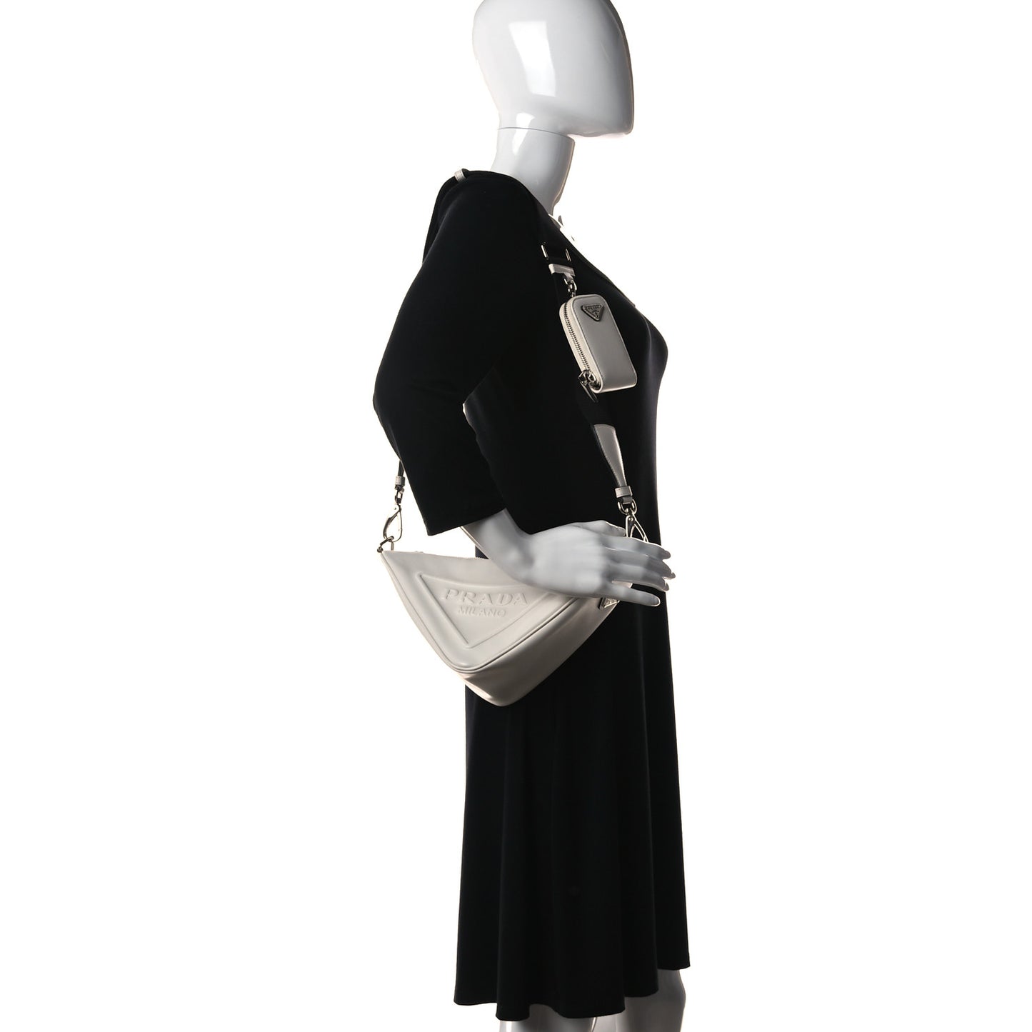 Grace Lux Triangle Shoulder Bag White