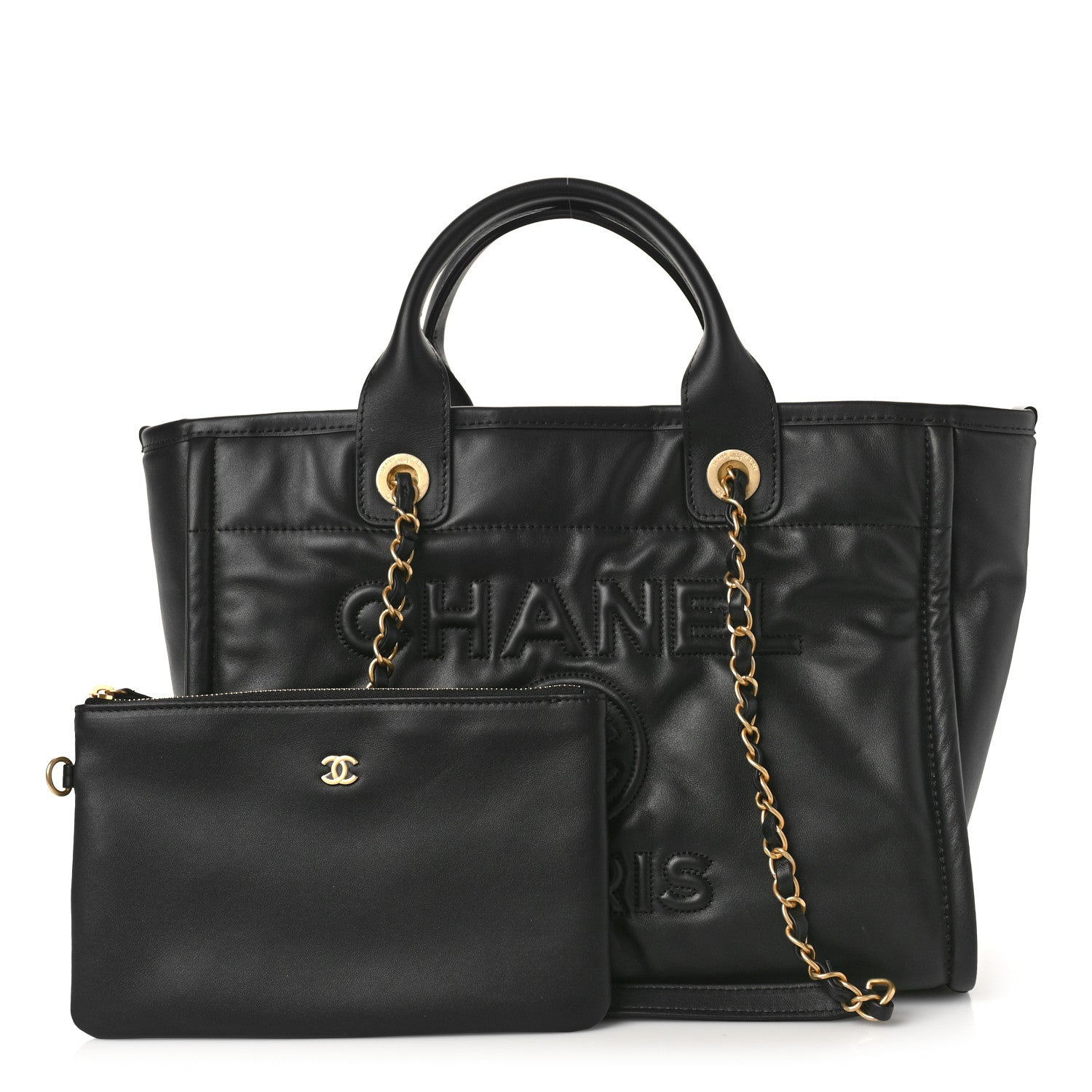 Chanel Calfskin Small Deauville Tote Black 1 of 11