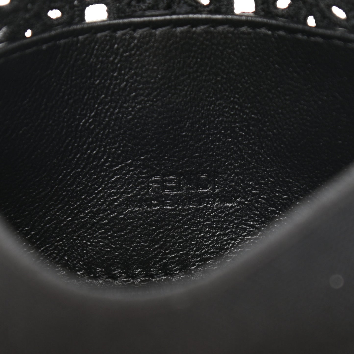Canvas Embroidered Nano Baguette Charm Black