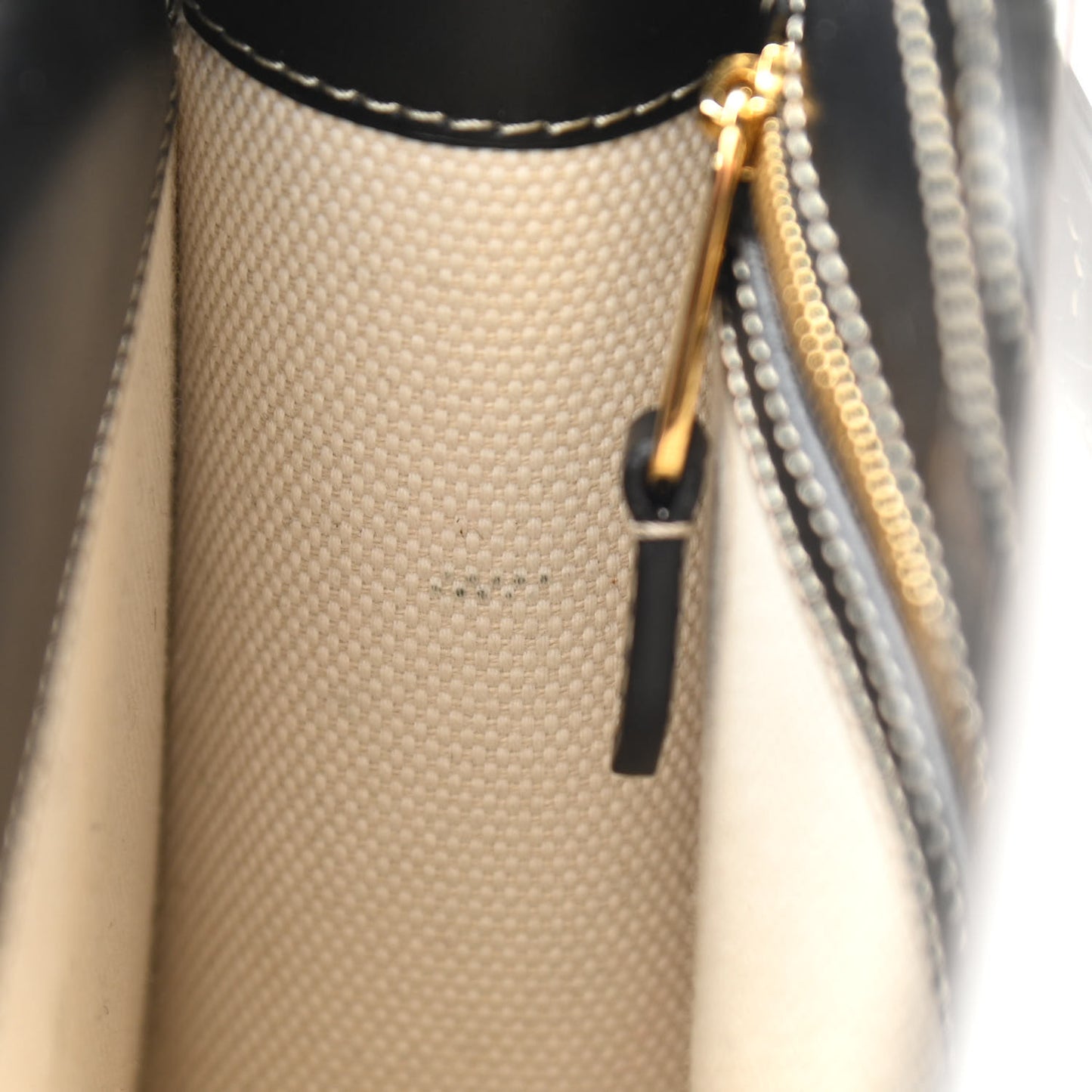 Canvas Smooth Calfskin Two Tone Mini Pocket Bag Black
