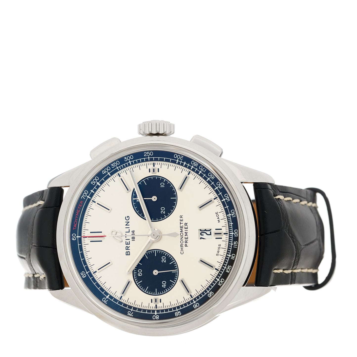 Stainless Steel Alligator 42mm Premier B01 Chronograph Automatic Watch White AB0118221G1P1