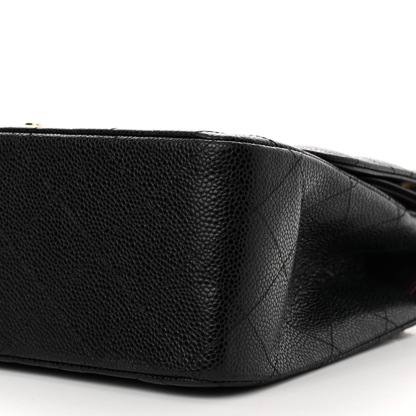 Caviar Quilted Jumbo Double Flap Black