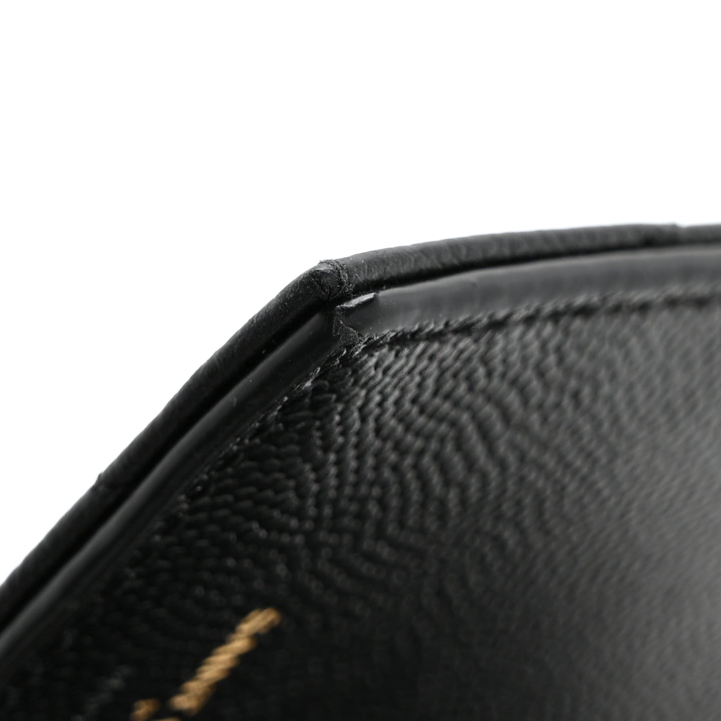 Grain De Poudre Matelasse Chevron Monogram Zipped Two-Part Wallet Black
