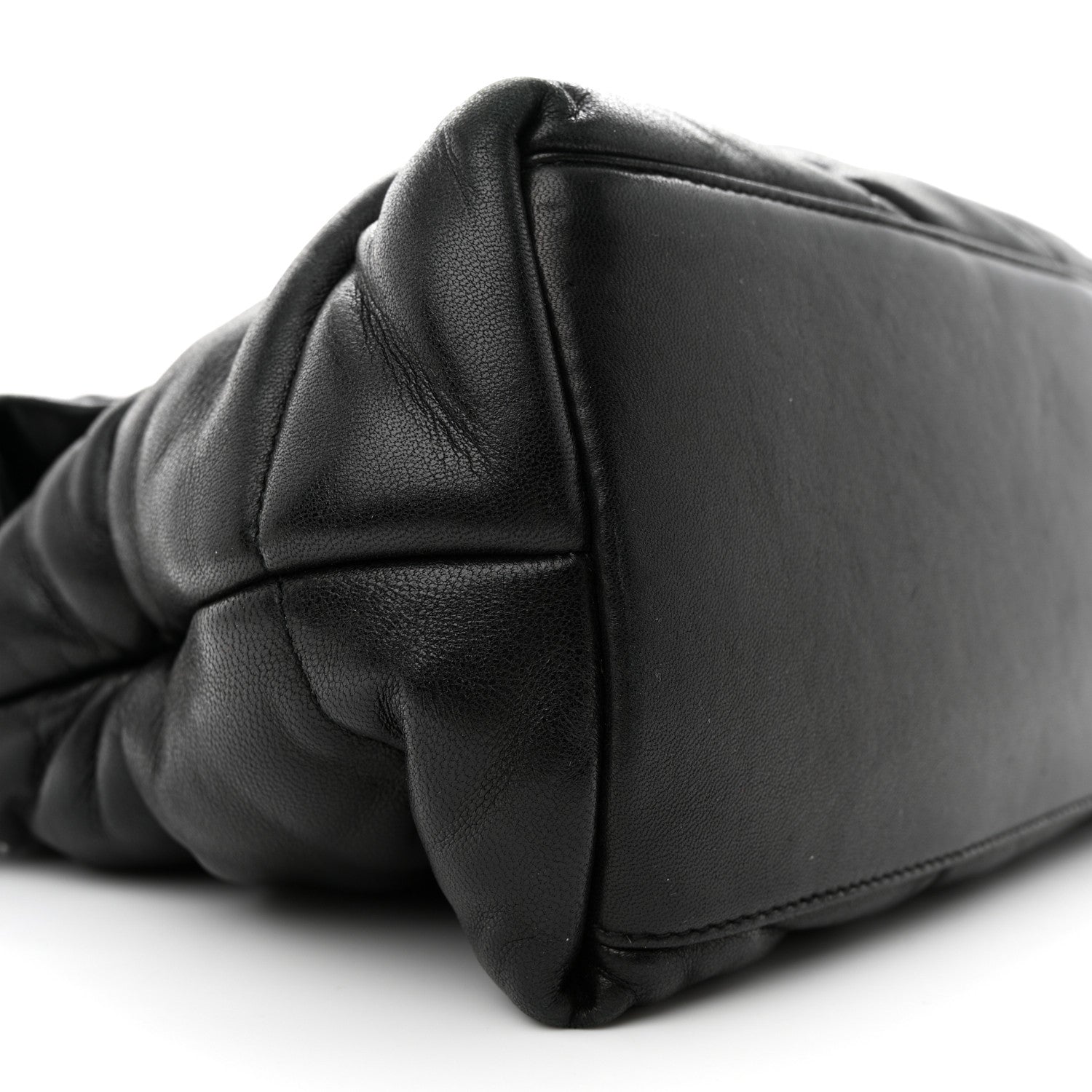 Saint Laurent Lambskin Quilted Medium Loulou Puffer Monogram Chain Satchel Black 9 of 12