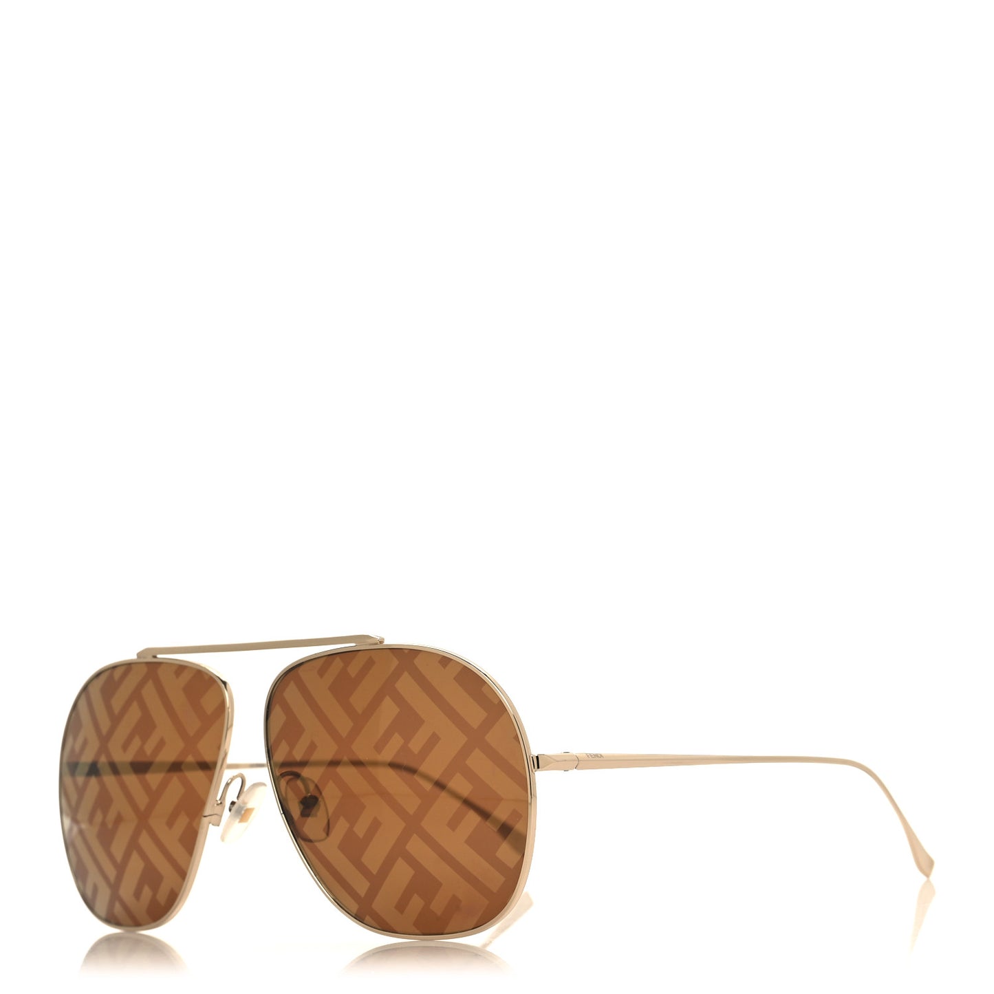 Metal Fendi Forever Aviator Sunglasses FF0407/G/S Gold