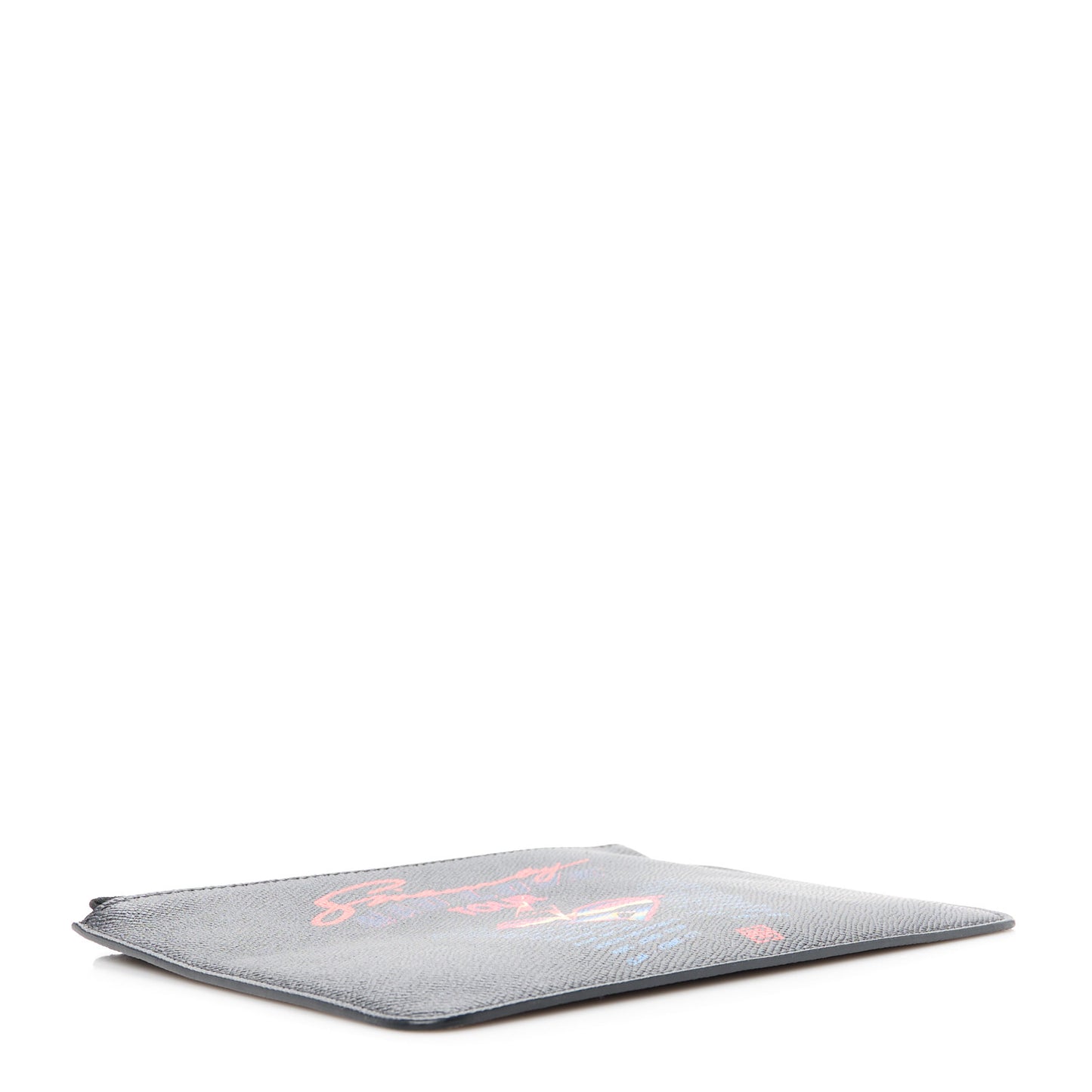 Textured Coated Canvas Mad Love Tour Small Pouch Black